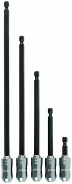 5 Piece - 2.4" - 9.8" Lengths - Proturn 1/4" Quick Release Bit Holder Set with Magnets - Exact Tooling