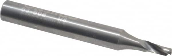 Onsrud - 1/8" Cutting Diam x 1/4" Length of Cut, 1 Flute, Upcut Spiral Router Bit - Uncoated, Right Hand Cut, Solid Carbide, 2" OAL x 1/4" Shank Diam, Single Edge, 22° Helix Angle - Exact Tooling