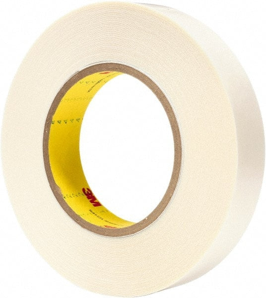 3M - 1" x 36 Yd Synthetic Rubber Adhesive Double Sided Tape - 9 mil Thick, White, Synthetic Rubber Liner - Exact Tooling