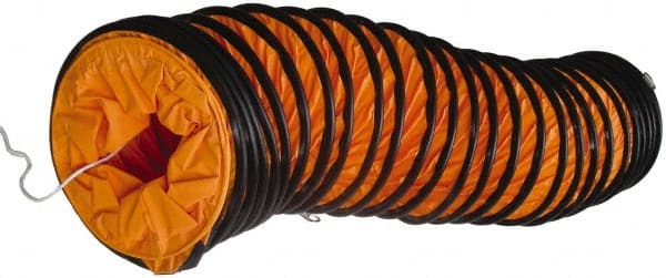 Maxess Climate Control Technologies - 8" ID, 16.4' Long, PVC Blower & Duct Hose - Orange, 9.1" Bend Radius, 5 to 122°F, Flame Retarding - Exact Tooling