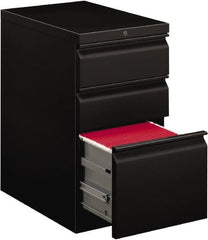 Hon - 15" Wide x 28" High x 22-7/8" Deep, 3 Drawer Pedestal - Steel, Black - Exact Tooling