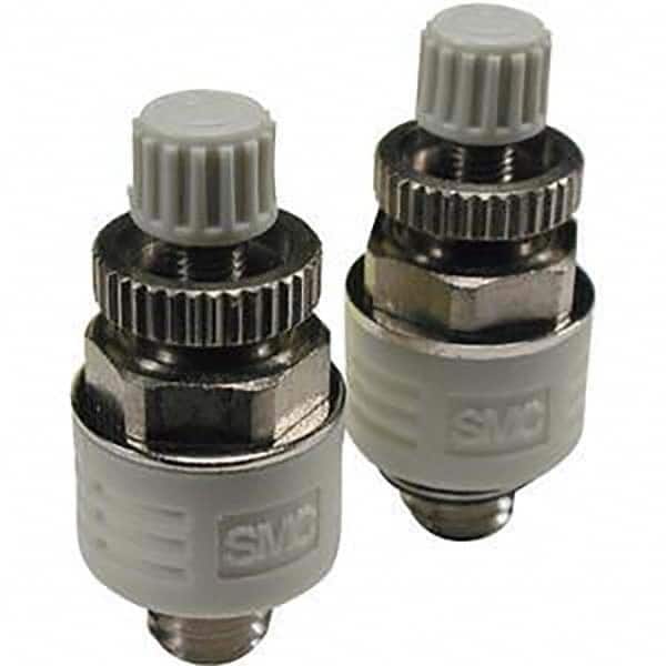 SMC PNEUMATICS - Speed & Flow Control Valves Valve Type: Metering Valve with Silencer Male Thread Size: 10-32 UNF - Exact Tooling