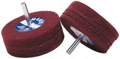 Merit Abrasives - 5" Diam, Medium Mounted Scrubber Buffing Wheel - 1 Ply, Medium Grade, 1/4" Shank Diam, 4,000 RPM - Exact Tooling