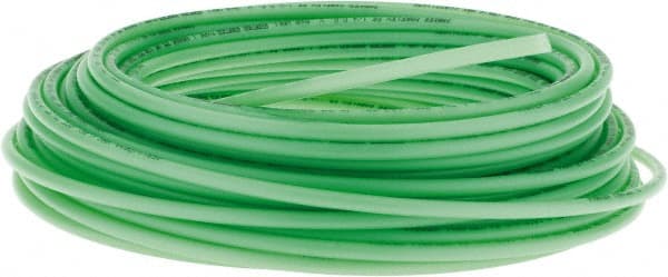 Parker - 11/64" ID x 1/4" OD, 0.04" Wall Thickness, 100' Long, Polyethylene Tube - Green, 120 Max psi, -80 to 150°F - Exact Tooling