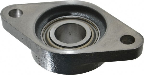 Browning - 1" ID, 4-7/8" OAL x 2-3/4" OAH 2-Bolt Flange - 1,651 Lb Static Cap, 2,801 Lb Dyn Cap, 3-57/64" Btw Mnt Hole Ctrs, Cast Iron - Exact Tooling