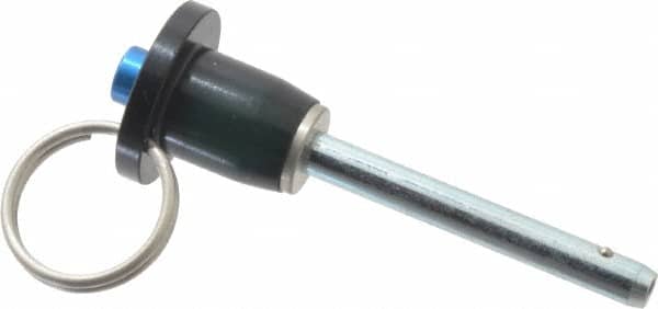 Gibraltar - 3/16" Diam, 1-1/4" Usable Length, Button Handle, Quick Release Pin - Grade 4130 Steel, Zinc-Plated Finish - Exact Tooling