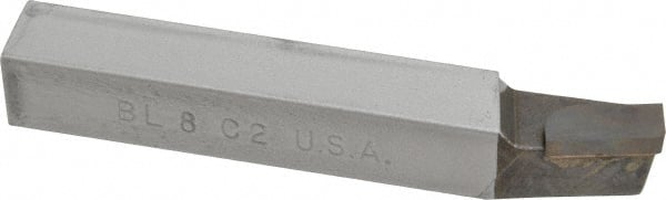 Made in USA - 1/2 x 1/2" Shank, Lead Angle Turning Single Point Tool Bit - BL-8, Grade C2 - Exact Tooling