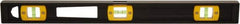 Johnson Level & Tool - 24" Long 3 Vial I-Beam Level - Aluminum, Black, 2 Plumb & 1 Level Vials - Exact Tooling