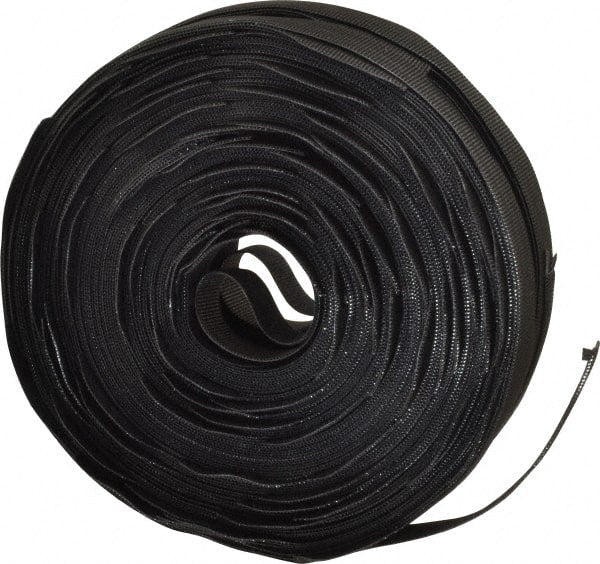 VELCRO Brand - 75 Piece 1" Wide x 12" Piece Length, Self Fastening Tie/Strap Hook & Loop Strap - Perforated/Pieces Roll, Black, Printable Surface - Exact Tooling
