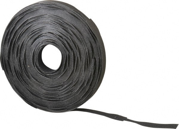 VELCRO Brand - 112 Piece 3/4" Wide x 8" Piece Length, Self Fastening Tie/Strap Hook & Loop Strap - Perforated/Pieces Roll, Black, Printable Surface - Exact Tooling