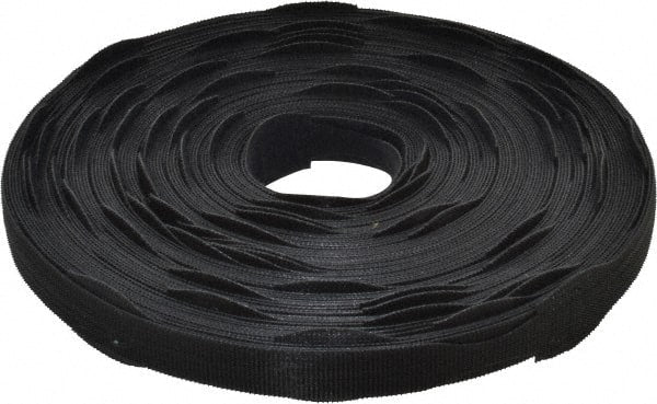 VELCRO Brand - 75 Piece 3/4" Wide x 12" Piece Length, Self Fastening Tie/Strap Hook & Loop Strap - Perforated/Pieces Roll, Black, Printable Surface - Exact Tooling