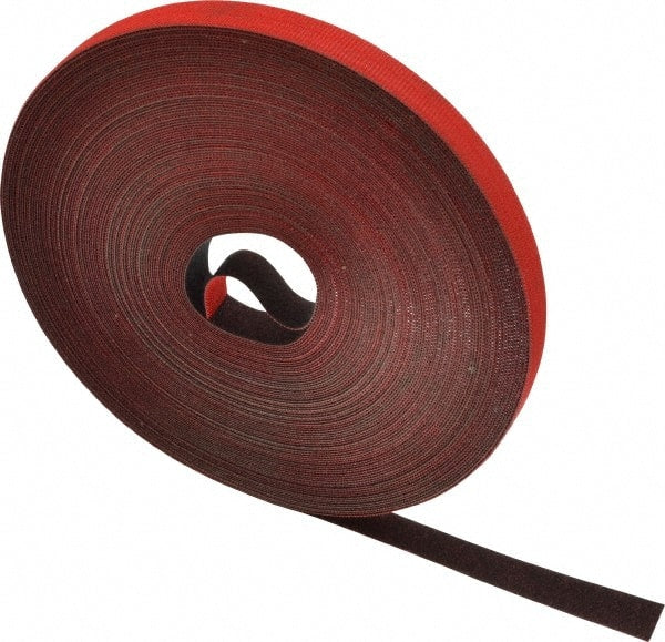 VELCRO Brand - 1/2" Wide x 25 Yd Long Self Fastening Tie/Strap Hook & Loop Roll - Continuous Roll, Red, Printable Surface - Exact Tooling