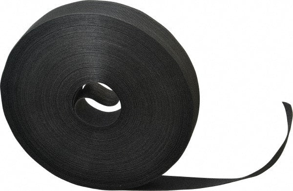 VELCRO Brand - 1" Wide x 25 Yd Long Self Fastening Tie/Strap Hook & Loop Roll - Continuous Roll, Black, Printable Surface - Exact Tooling