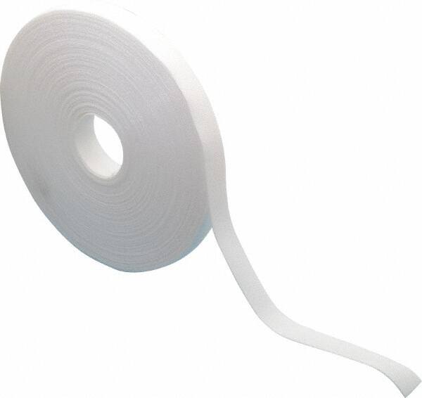 VELCRO Brand - 5/8" Wide x 25 Yd Long Self Fastening Tie/Strap Hook & Loop Roll - Continuous Roll, White, Printable Surface - Exact Tooling