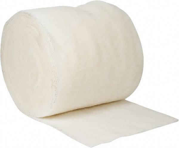Made in USA - 135' Long x 36" Wide x 1/2" Thick Polyester Media Air Filter Media Roll - MERV 4, 78% Arrestance Efficiency, 500 FPM Max Air Flow, 0.08" wpg Init Resist, 1" wpg Final Resist, 30% Particle Capture Efficiency, Use with Paint Booths - Exact Tooling