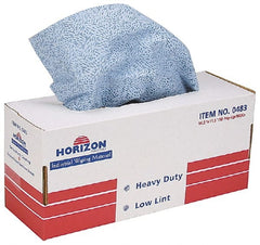 Ability One - Flat Fold Shop Towel/Industrial Wipes - 16-1/2" x 11-1/2" Sheet Size, Blue - Exact Tooling