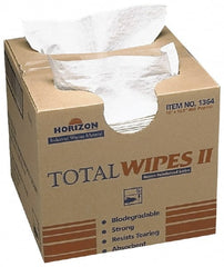 Ability One - Flat Fold Shop Towel/Industrial Wipes - 16-1/2" x 10" Sheet Size, White - Exact Tooling