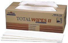 Ability One - Flat Fold Shop Towel/Industrial Wipes - 16-1/2" x 20" Sheet Size, White - Exact Tooling