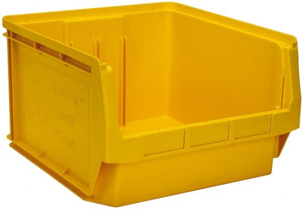 Quantum Storage - 120 Lb. Load Capacity, 19-3/4" Deep, Yellow Polyethylene Hopper Stacking Bin - 11-7/8" High x 18-3/8" Wide x 19-3/4" Long - Exact Tooling