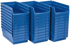 Quantum Storage - 50 Lb. Load Capacity, 11-5/8" Deep, Blue Polypropylene Hopper Shelf Bin - 4" High x 6-5/8" Wide x 11-5/8" Long - Exact Tooling