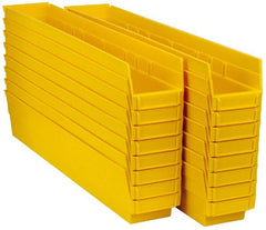 Quantum Storage - 50 Lb. Load Capacity, 23-5/8" Deep, Yellow Polypropylene Hopper Shelf Bin - 4" High x 4-1/8" Wide x 23-5/8" Long - Exact Tooling