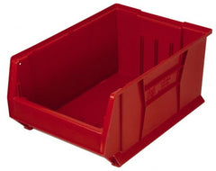 Quantum Storage - 100 Lb. Load Capacity, 23-7/8" Deep, Red Polypropylene Hopper Stacking Bin - 7" High x 11" Wide x 23-7/8" Long - Exact Tooling