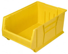 Quantum Storage - 100 Lb. Load Capacity, 23-7/8" Deep, Yellow Polypropylene Hopper Stacking Bin - 7" High x 11" Wide x 23-7/8" Long - Exact Tooling