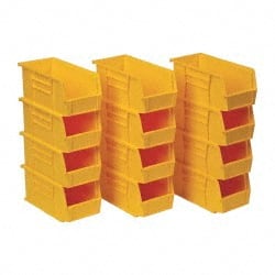 Quantum Storage - 30 Lb. Load Capacity, 10-7/8" Deep, Yellow Polypropylene Hopper Stacking Bin - 5" High x 5-1/2" Wide x 10-7/8" Long - Exact Tooling