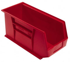 Quantum Storage - 60 Lb. Load Capacity, 18" Deep, Ivory Polypropylene Hopper Stacking Bin - 9" High x 8-1/4" Wide x 18" Long - Exact Tooling