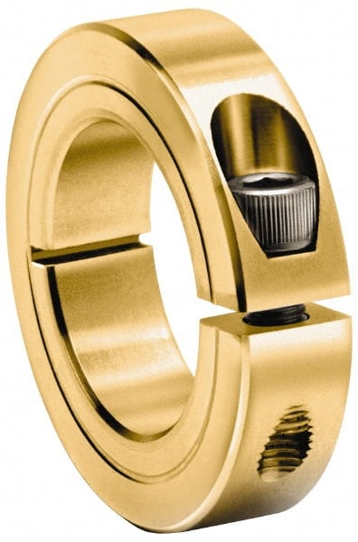 Climax Metal Products - 1-1/8" Bore, Steel, One Piece One Piece Split Shaft Collar - 1-7/8" Outside Diam, 1/2" Wide - Exact Tooling