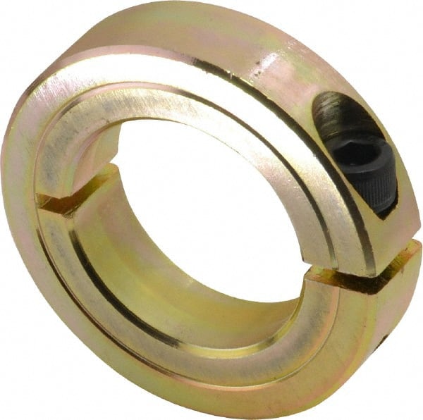 Climax Metal Products - 1-1/4" Bore, Steel, One Piece One Piece Split Shaft Collar - 2-1/16" Outside Diam, 1/2" Wide - Exact Tooling