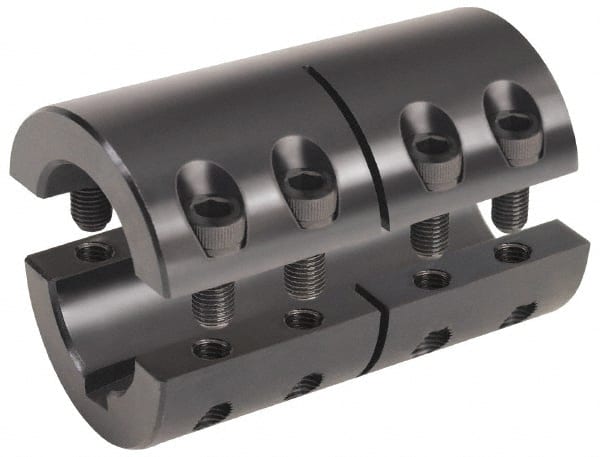 Climax Metal Products - 1 x 3/4" Bore, Steel, With Keyway Two Piece Split Shaft Collar - 1-3/4" Outside Diam, 3" Wide - Exact Tooling