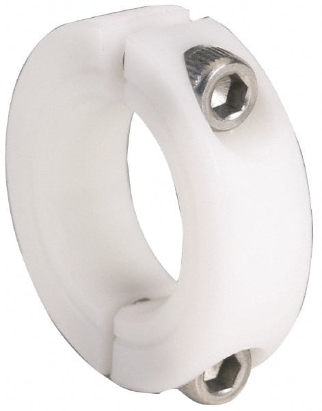 Climax Metal Products - 1-1/2" Bore, Plastic, Two Piece Clamping Shaft Collar - 2-3/8" Outside Diam, 9/16" Wide - Exact Tooling