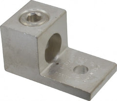 Thomas & Betts - 4 AWG Noninsulated Compression Connection Square Ring Terminal - 3/8" Stud, 2-13/16" OAL x 1-1/2" Wide, Tin Plated Aluminum Contact - Exact Tooling