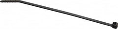 Thomas & Betts - 4" Long Black Nylon Standard Cable Tie - 18 Lb Tensile Strength, 1.13mm Thick, 5/8" Max Bundle Diam - Exact Tooling