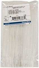 Thomas & Betts - 6.4" Long Natural (Color) Nylon Standard Cable Tie - 18 Lb Tensile Strength, 1.13mm Thick, 1-1/2" Max Bundle Diam - Exact Tooling