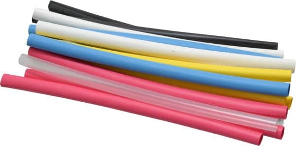 3M - 6" Long, 2:1, Polyolefin Heat Shrink Electrical Tubing - Black, Blue, Clear, Green, Red, White, Yellow - Exact Tooling