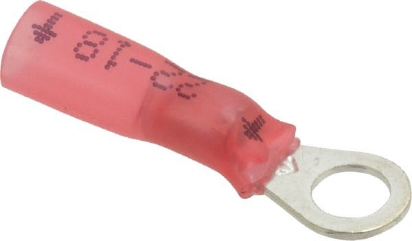 3M - 22-18 AWG Partially Insulated Crimp Connection Circular Ring Terminal - #8 Stud, 1" OAL x 0.31" Wide, Copper Contact - Exact Tooling