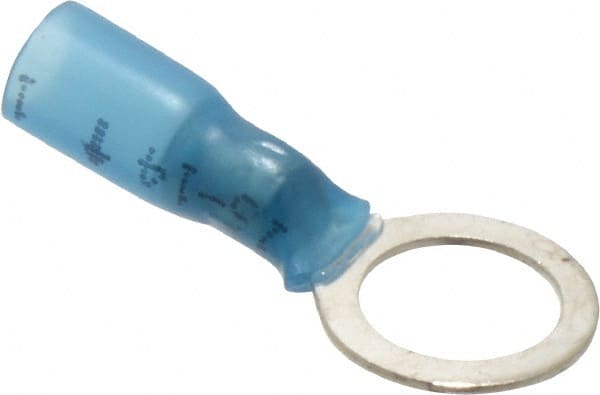 3M - 16-14 AWG Partially Insulated Crimp Connection Circular Ring Terminal - 3/8" Stud, 1.1" OAL x 0.56" Wide, Copper Contact - Exact Tooling