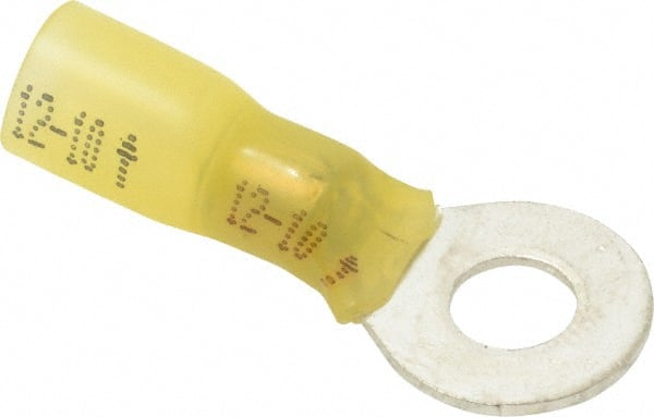 3M - 12-10 AWG Partially Insulated Crimp Connection Circular Ring Terminal - 1/4" Stud, 1.2" OAL x 0.59" Wide, Copper Contact - Exact Tooling
