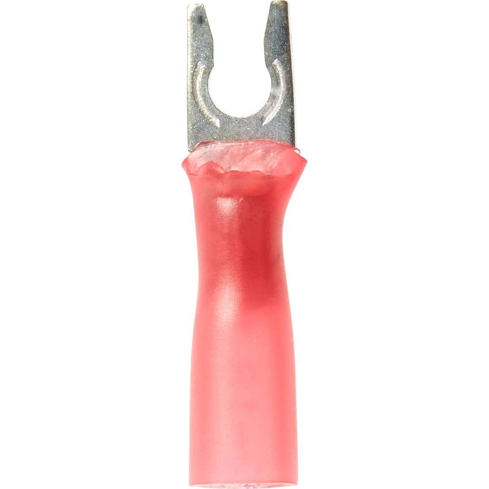 3M - #6 Stud, 22 to 16 AWG Compatible, Partially Insulated, Crimp Connection, Locking Fork Terminal - Exact Tooling