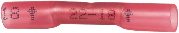 3M - 22 to 18 AWG Compatible, Heat Shrink Fully Insulated, Crimp-On Butt Splice Terminal - 2 Wire Entries, 1.2" OAL, Red - Exact Tooling