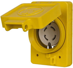 Value Collection - 250 VAC, 30 Amp, L15-30R NEMA, Self Grounding Receptacle - 3 Poles, 3 Wire, Female End, Yellow - Exact Tooling