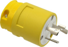 Value Collection - 277 VAC, 20 Amp, L7-20 NEMA, Straight, Ungrounded, Industrial Grade Plug - 2 Pole, 3 Wire, 1 Phase, Rubber, Yellow - Exact Tooling