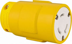 Value Collection - 277 VAC, 30 Amp, L7-30 NEMA, Straight, Ungrounded, Industrial Grade Connector - 2 Pole, 3 Wire, 1 Phase, Rubber, Yellow - Exact Tooling