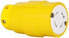 Value Collection - 480 VAC, 20 Amp, L16-20 NEMA, Straight, Ungrounded, Industrial Grade Connector - 3 Pole, 4 Wire, 3 Phase, Rubber, Yellow - Exact Tooling
