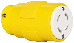 Value Collection - 250 VAC, 30 Amp, L15-30 NEMA, Straight, Ungrounded, Industrial Grade Connector - 3 Pole, 4 Wire, 1 Phase, Rubber, Yellow - Exact Tooling
