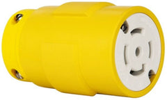 Value Collection - 347/600 VAC, 30 Amp, L23-30 NEMA, Straight, Ungrounded, Industrial Grade Connector - 4 Pole, 5 Wire, 3 Phase, Rubber, Yellow - Exact Tooling