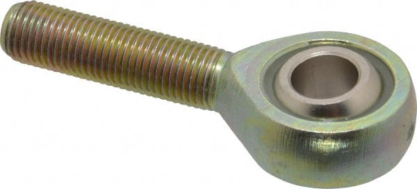 Alinabal - 3/8" ID, 1" Max OD, 3,200 Lb Max Static Cap, Spherical Rod End - 3/8-24 RH, 0.562" Shank Diam, 1-1/4" Shank Length, Steel with Molded Nyloy Raceway - Exact Tooling