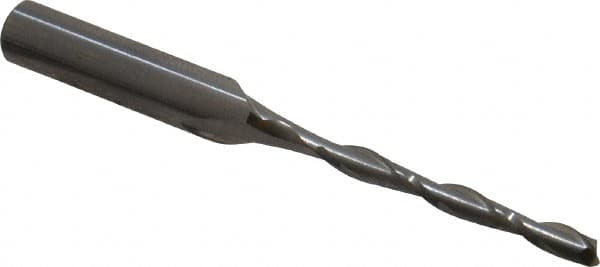 Onsrud - 1/8" Cutting Diam x 1-1/8" Length of Cut, 2 Flute, Upcut Spiral Router Bit - Uncoated, Right Hand Cut, Solid Carbide, 2-1/2" OAL x 1/4" Shank Diam, Double Edge, 25° Helix Angle - Exact Tooling